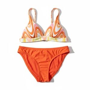 BECCA Elliana bralette reversible bikini Top Shell Gibson Latimer Bottoms M